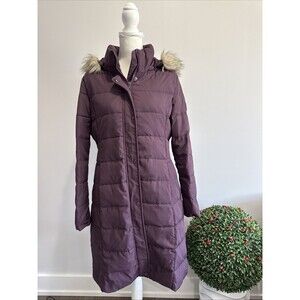 Ralph Lauren LRL Womens Coat Sz M Quilted Faux Fur Hooded Puffer Down Filled